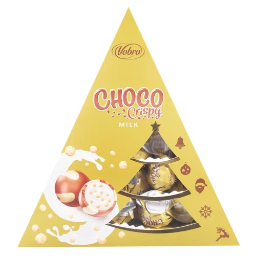 Цукерки Vobro Ялинка Золота Choco Crispy milk 112г