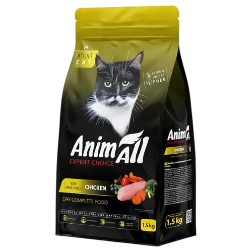 Корм сухий AnimAll з куркою для котів 1,5кг