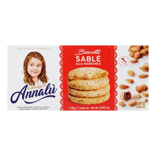 Печиво ANNALU 132г пісочне Sable з мигдалем (Італія)