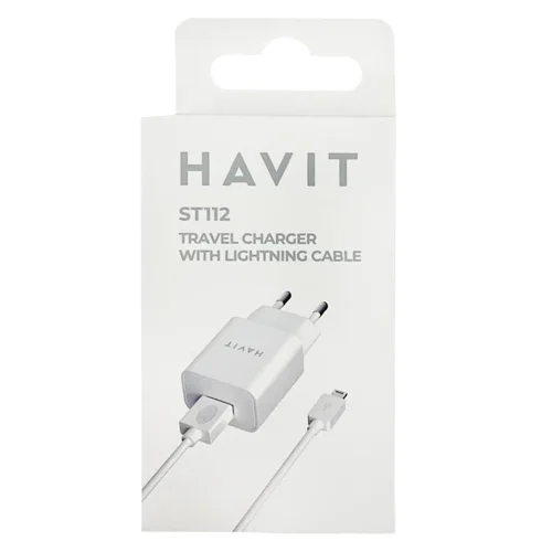 Зарядний пристрій Havit з кабелем Lightning HV-ST112