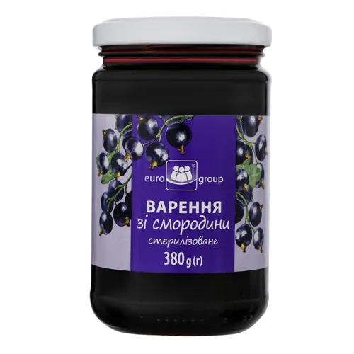 Варення зі смородини стерилізоване Euro Group с/б 380г