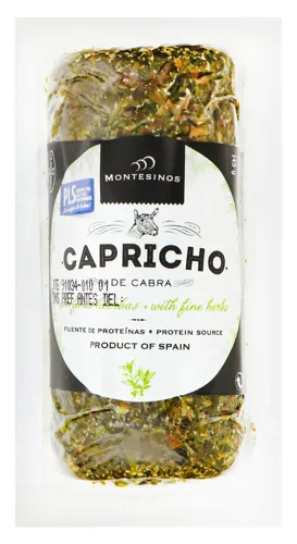 Сир 45% козячий з травами Capricho De Cabra Montesinos лоток 0.145кг