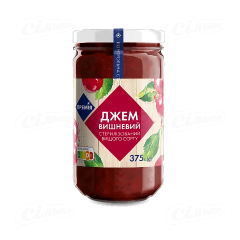 Джем «Премія»® вишневий стерилізований, 375г