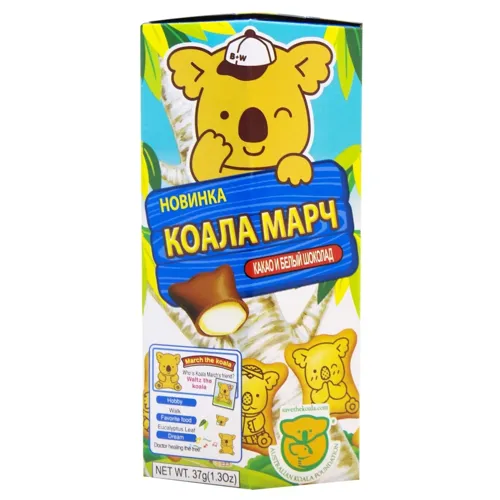 Печиво Lotte Koala's March Какао і білий шоколад 37г