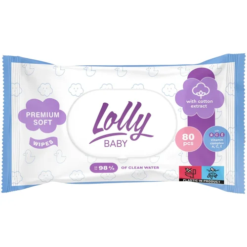 Серветки вологі Lilly Baby для дітей з перших днів життя 80шт