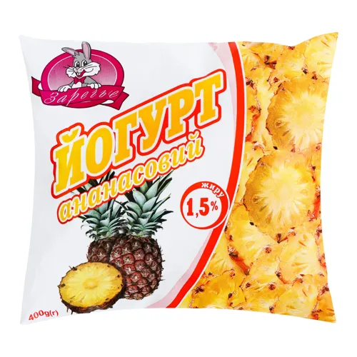 Йогурт 1.5% Ананасовий Заречье м/у 400г