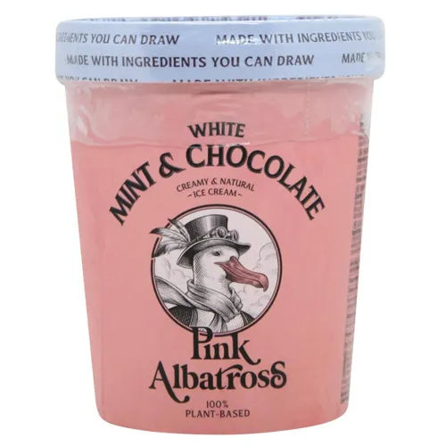 Морозиво Pink Albatross Біла м’ята та шоколад веганське 480мл
