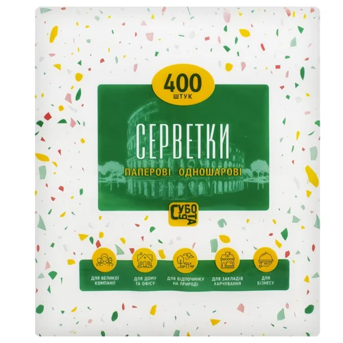 Серветки білі Субота 400шт