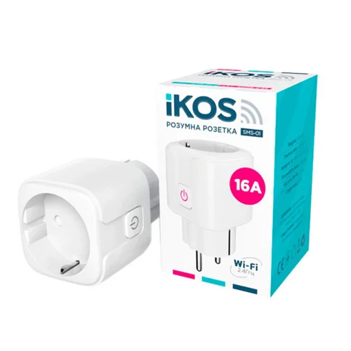 Розумна розетка Ikos Wi-Fi SMS-01 White 0009-CSS