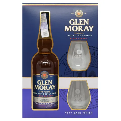 Віскі Glen Moray Port Cask Finish 40% 0,7л + 2 склянки
