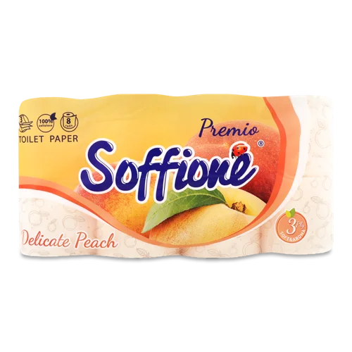 Туалетний Папір 3-Шаровий Delicate Peach Premio Soffione, 8 шт