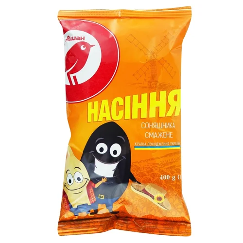 Насіння соняшника Auchan смажене 400г