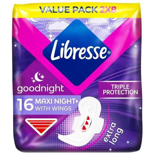 Прокладки гігієнічні Libresse Maxi Goodnight 16шт