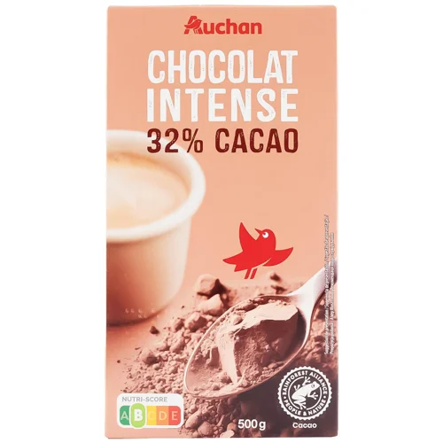 Шоколад порошок Auchan Intense 32% какао 500г
