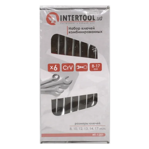Набір ключів Intertool комбінованих 8-17мм 6шт