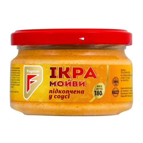 Ікра мойви підкопчена у соусі Flagman 180г