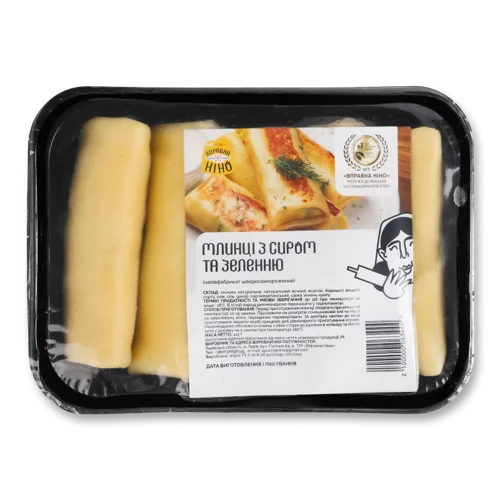 Млинці Швидкозаморожені З Сиром Та Зеленню, в/ґ, 415г