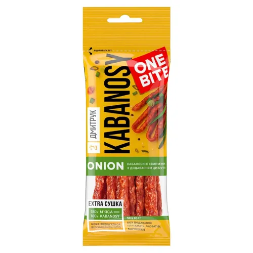 Ковбаски Дмитрук Кабаноси Onion зі свинини з додаванням цибулі 50г