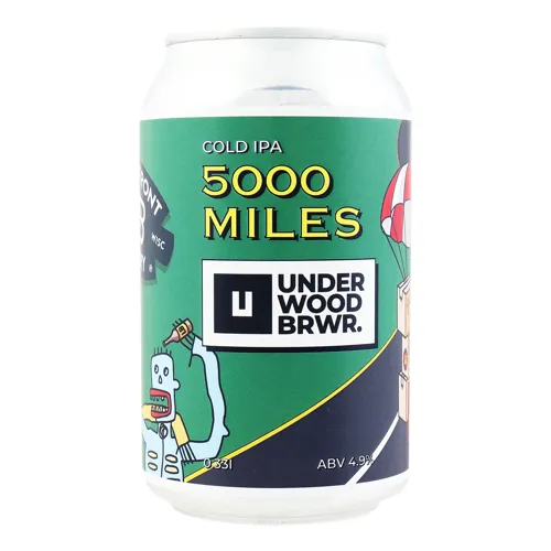 Пиво 0.33л 4.9% світле нефільтроване непастеризоване 5000 miles Underwood Brewery з/б