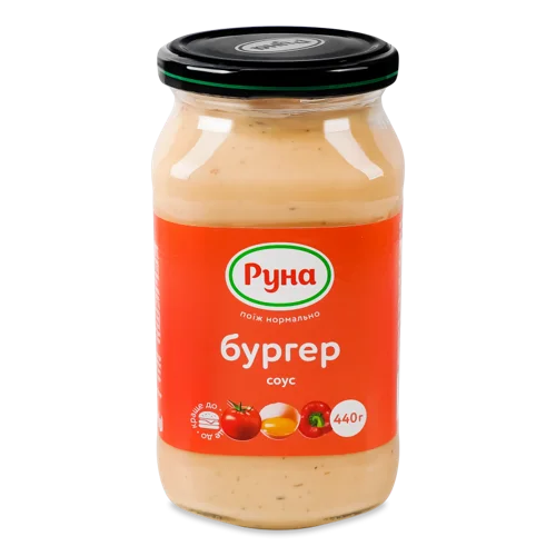 Соус Майонезний Вищого Ґатунку Бургер Руна, с/б 440г