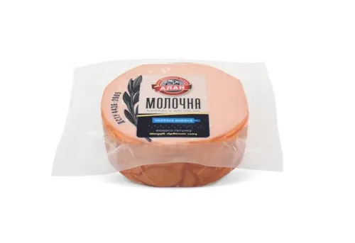 Ковбаса «Алан» «Молочна» натуральна оболонка вищого ґатунку м'ясна варена, кг