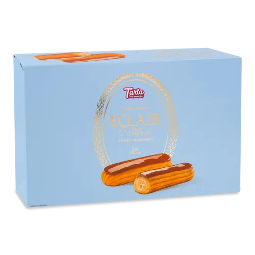 Еклер Тістечка Заварні З Карамеллю, в/ґ, к/у 250г