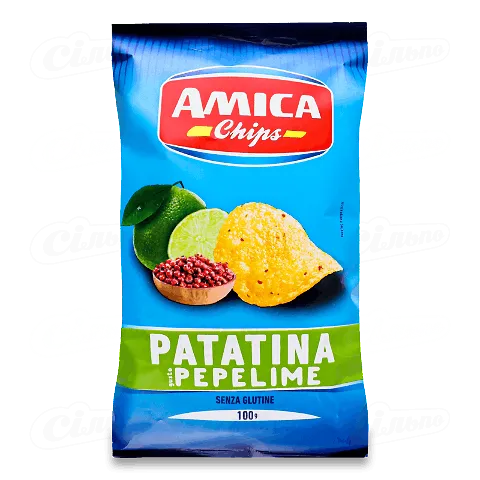 Чіпси Amica картопляні зі смаком перцю та лайму, 100г