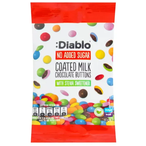 Драже DIABLO з Молочним Шоколадом без Додавання Цукру 40г
