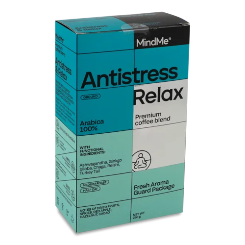 Кава Преміальна Мелена З Функціональними Інгредієнтами Antistress&Relax, к/у 250г