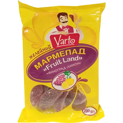 Мармелад Varto Fruit Land виноград-лимон 200г