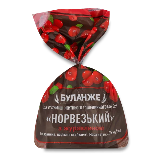 Хліб Нарізаний Половинка З Журавлиною, в/ґ, 0.35 кг