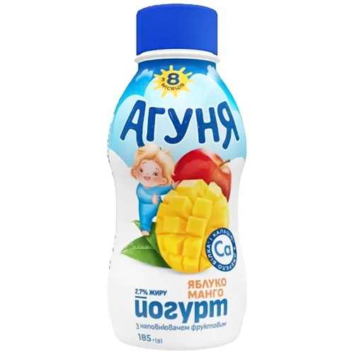 Йогурт Агуня яблуко-манго 2,7% 185г