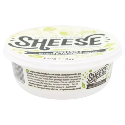 Крем-сир веганський Sheese з зеленою цибулею та чорним перцем 255г