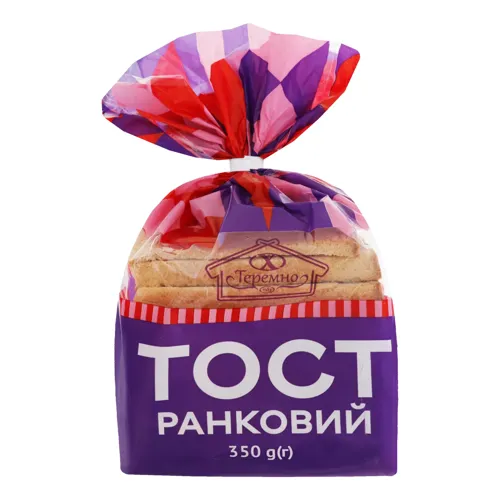 Хліб половинка в нарізці Тост Ранковий Теремно м/у 350г