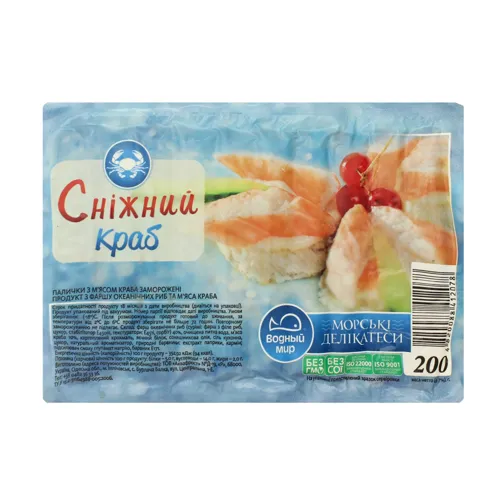 Крабові палички Сніжний краб с/м Водний Світ 200г