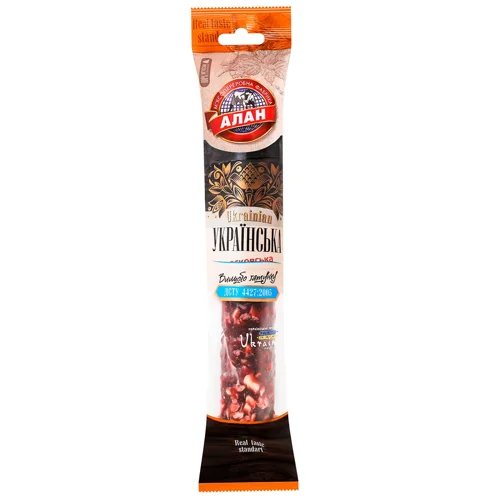 Ковбаса Алан Українська сирокопчена вищий сорт 330г
