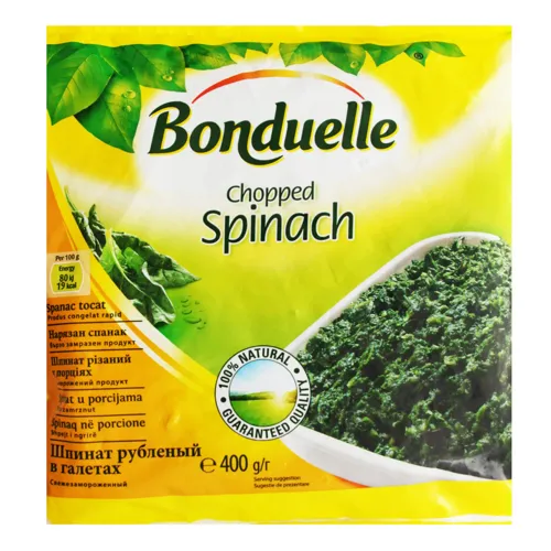 Шпинат заморожений різаний у порціях Bonduelle 400г