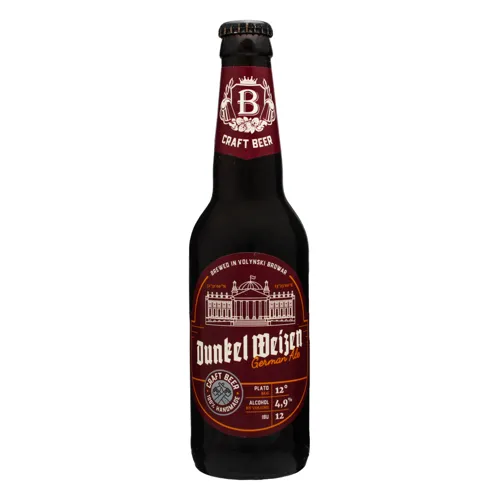 Пиво 0.35л 4.9% темне пшеничне нефільтроване Волинський Бровар Dunkel Weizen пл