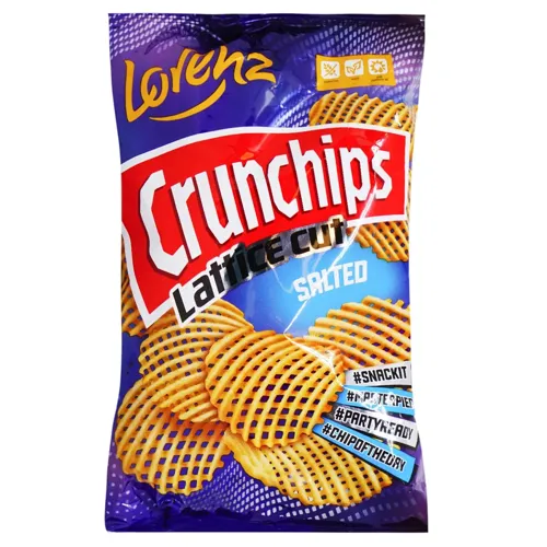 Чіпси Lorenz Lattice cut з сіллю 150г