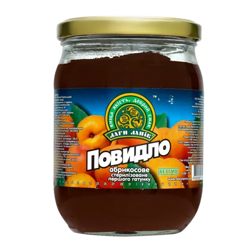 Повидло абрикосове «Дари ланів» у скляній банці 630г