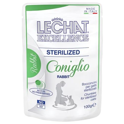 Корм вологий Monge LeChat Excellence з кроликом для стерилізованих котів 100г