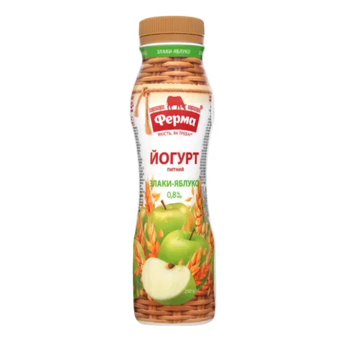 Йогурт 0.8% Злаки-яблуко Ферма 250г