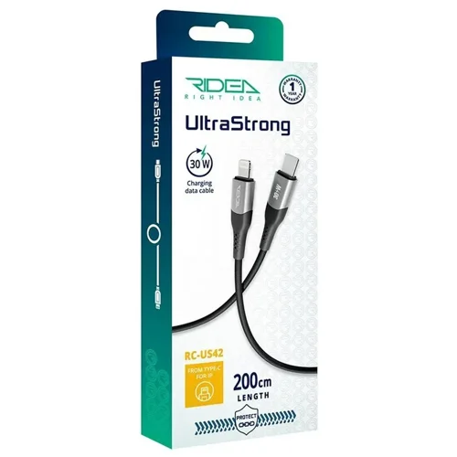 Кабель Ridea USB RC-US42 UltraStrong Type-C to Lightning 30W 2м чорний