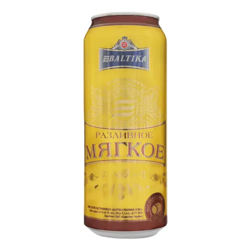 Пиво 0.5л 4.4% світле пастеризоване Розливне М'яке Балтика з/б