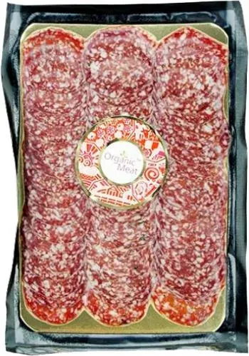Ковбаса Салямі Венеція сиров'ялена вищого ґатунку 80г нарізка ТМ Organic Meat