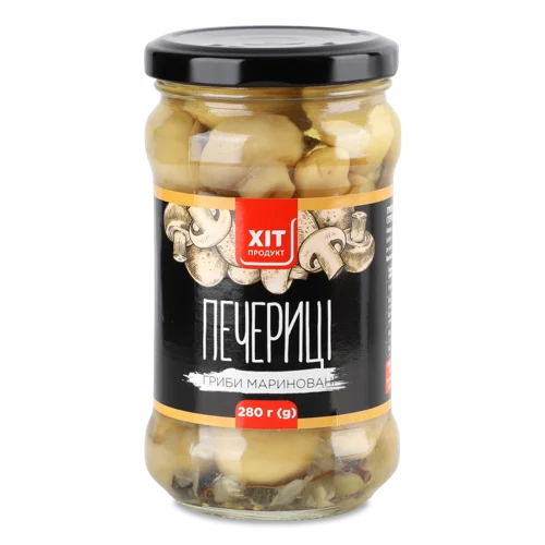 Гриби Мариновані Печериці Вищого Ґатунку, С/Б 280г