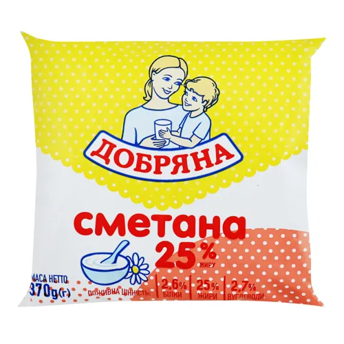 Сметана 25% Добряна м/у 370г