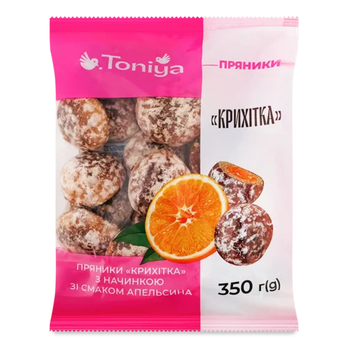 Пряники з Начинкою З Апельсиновим Смаком, Крихітка Toniya, м/у 350г