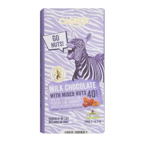 CACHET Шоколад молочний суміш горіхів 180г