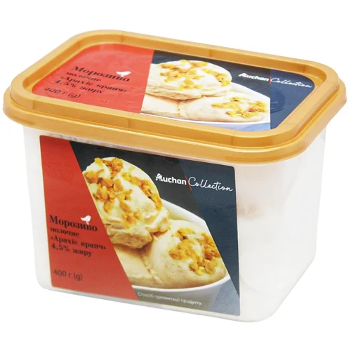 Морозиво Auchan Collection Арахісовий кранч 400г
